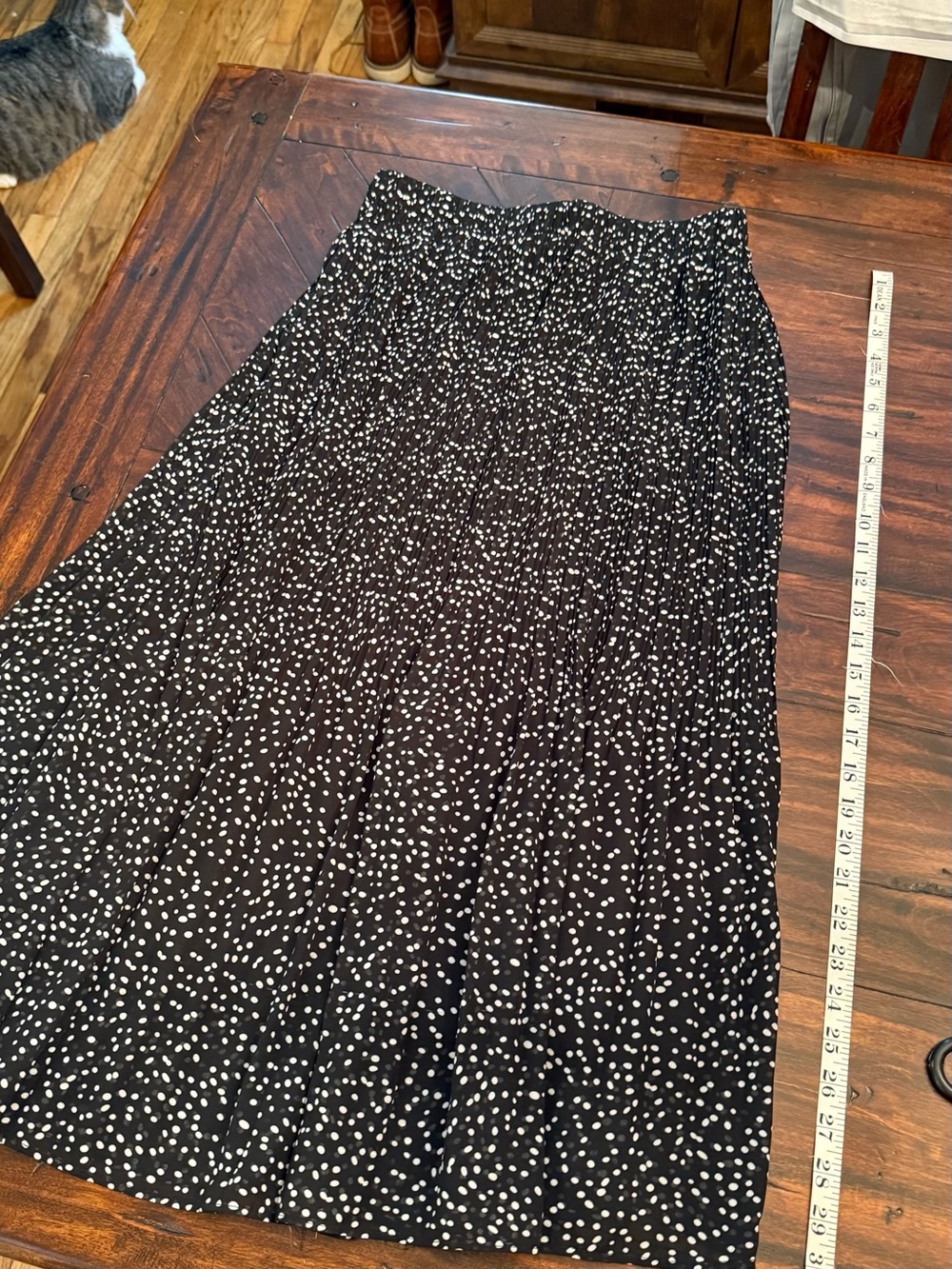 WD.NY Black and White Polka Dot Maxi Skirt